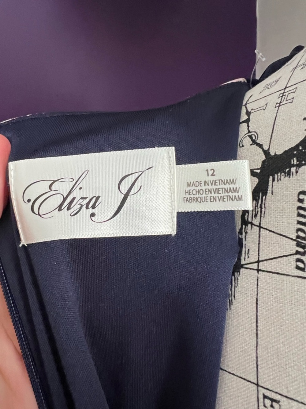 Eliza J Navy & Floral Faux Wrap Dress - Picture 8 of 9